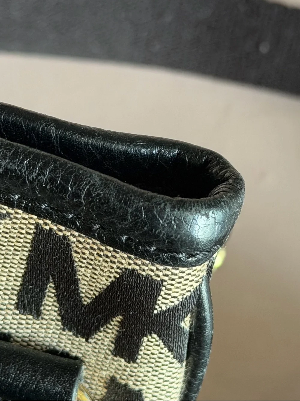 MICHAEL KORS Signature Logo Black & Gray Fabric Crossbody
